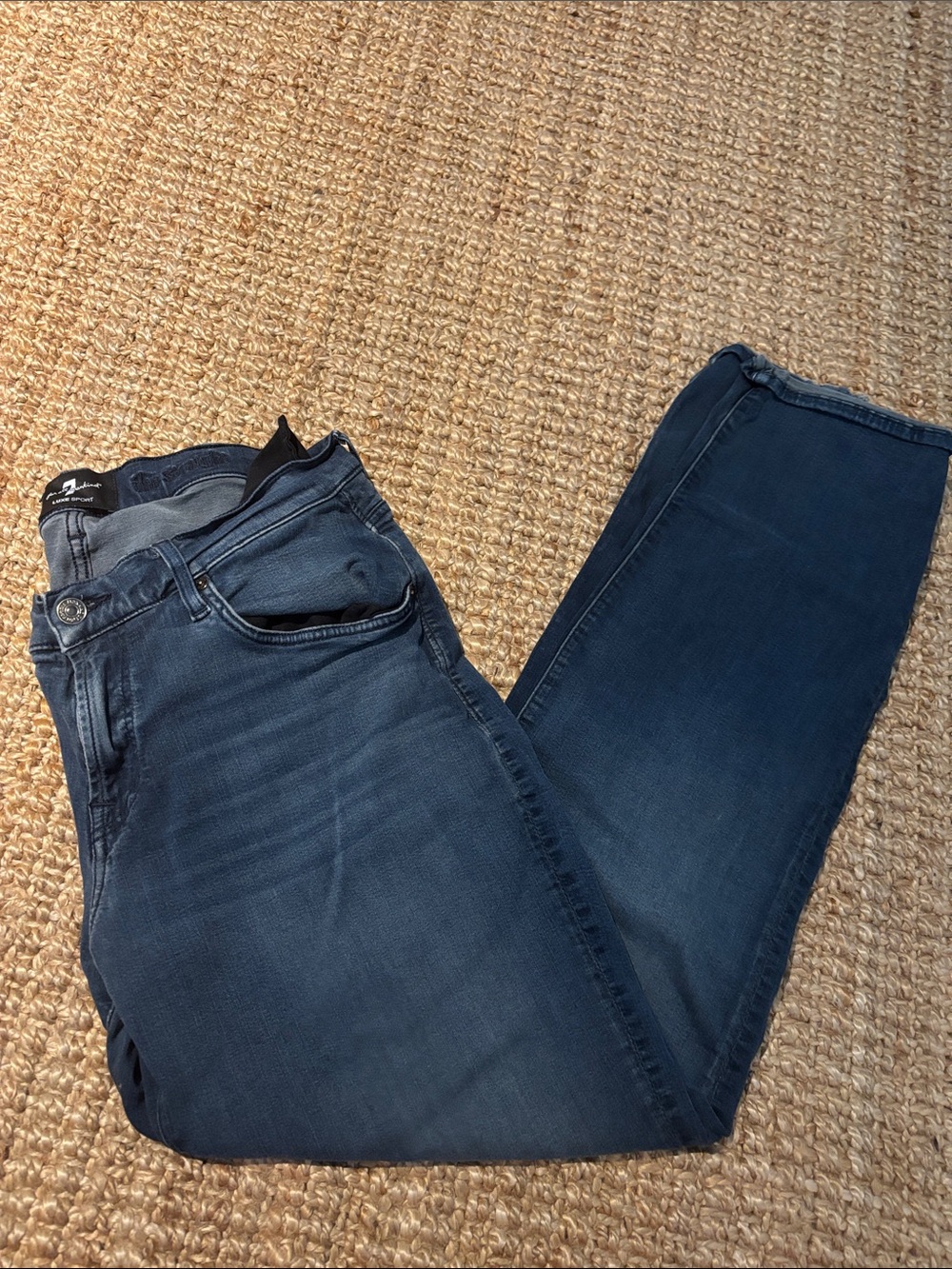 7 for all Mankind Men's Dark Blue Slim Jeans
